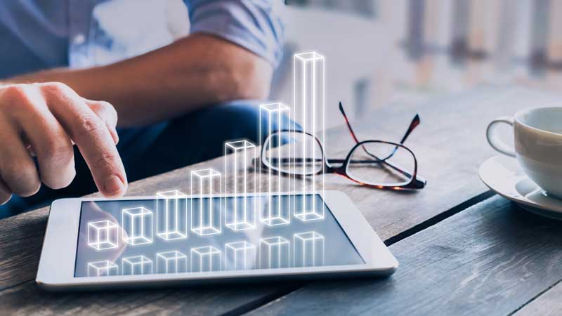 Business profit shown on tablet