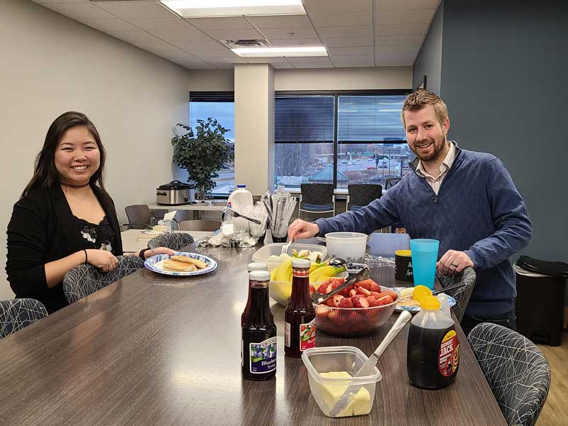 jamee-scroggins-kyle-spicer-office-breakfast 2022 tax party